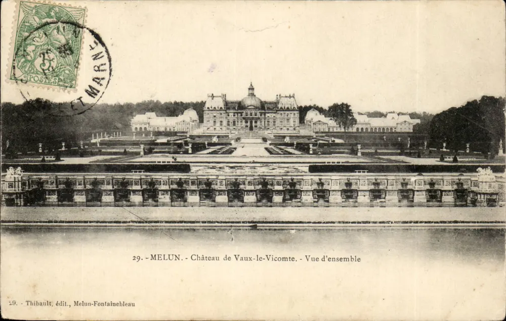 Castelo de Vaux-le-Vicomte — Vista geral — Thibault, editor, Melun-Fontainebleau - Frente