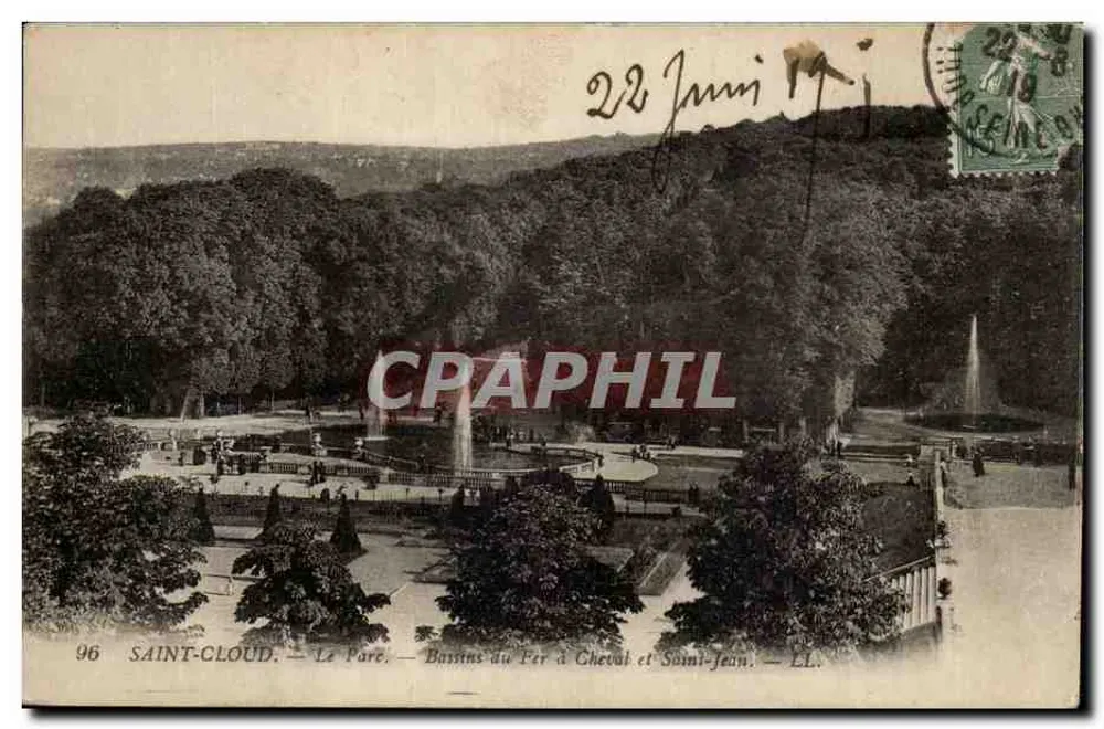 Saint-Cloud — Der Park — Bassins du Per à Cheval und Saint-Jean — LL. — Nr. 96 - Vorderseite