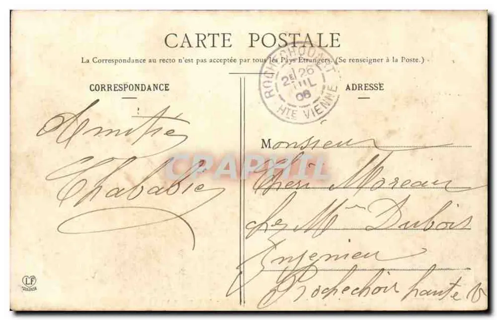 Villefranche-de-Lauragais — Ansicht vom Bahnhof — Phototypie Labouche frères, Toulouse, n°24 - Rückseite