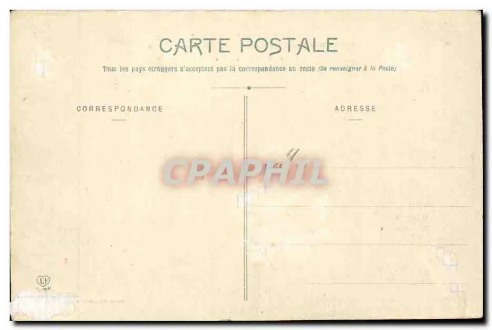 Die Pyrenäen (1. Serie) — Marignac (Haute-Garonne), Straße nach St-Béat — Turm und Dorf im Hintergrund — Phototypie Labouche Frères, Toulouse - Rückseite
