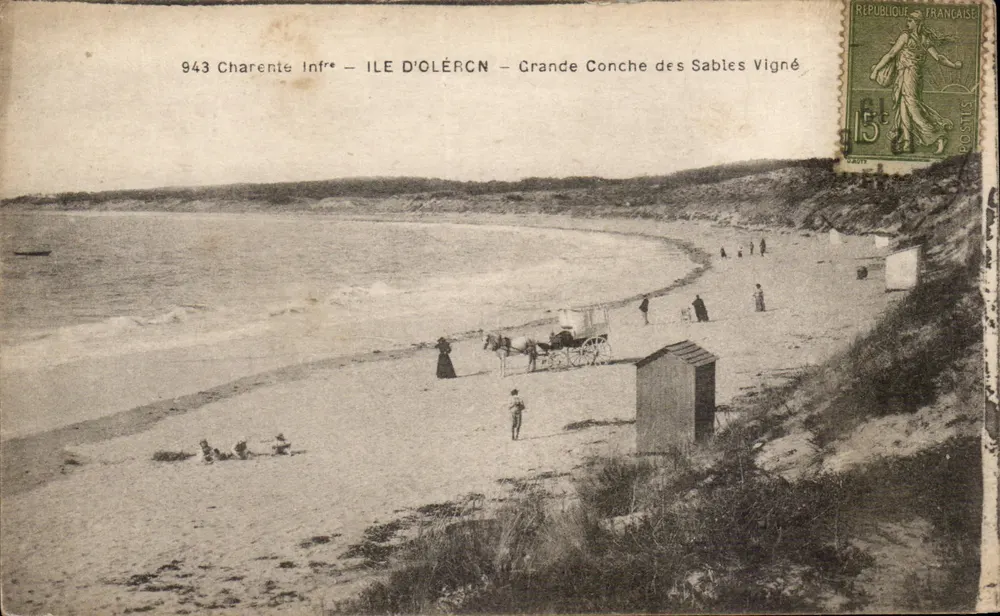 Grande Conche dos Sables Vigné — Ilha de Oléron — Charente Inférieure — F. Braun, fot. & Dr. Royan - Frente