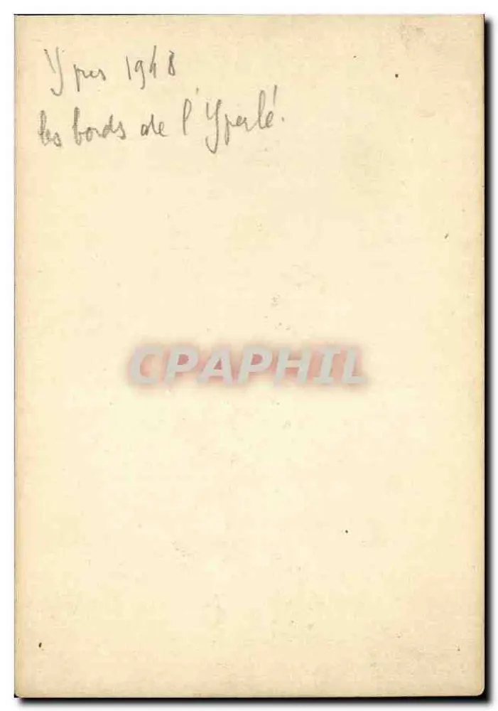 Ypres — die Ufer des Ypres — Aquarellzeichnung - Rückseite