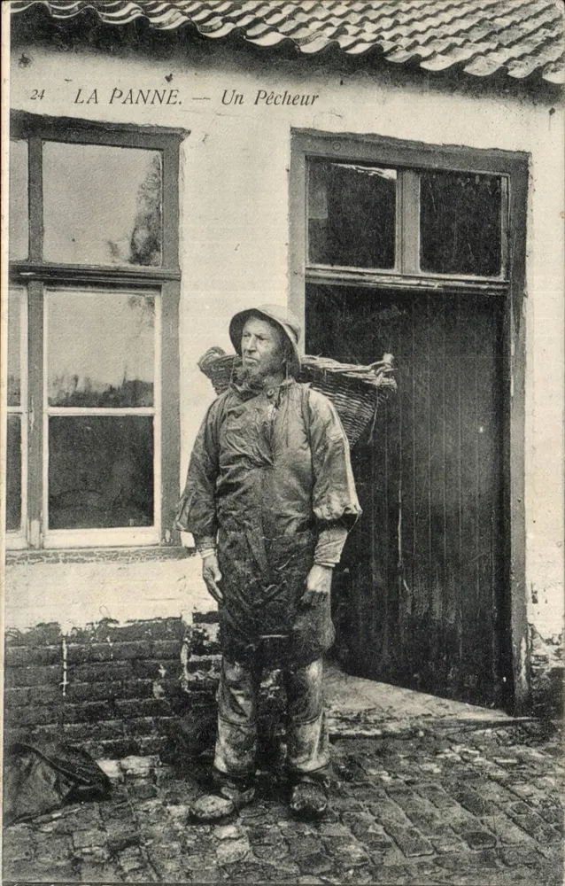 La Panne — Ein Fischer — Th. van den Heuvel, Verleger, Nr. 24 - Vorderseite