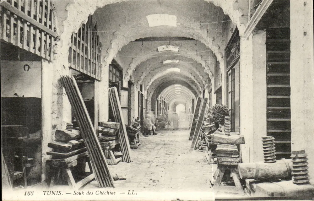 Tunis — Souk das Chéchias — LL, n°163 - Frente