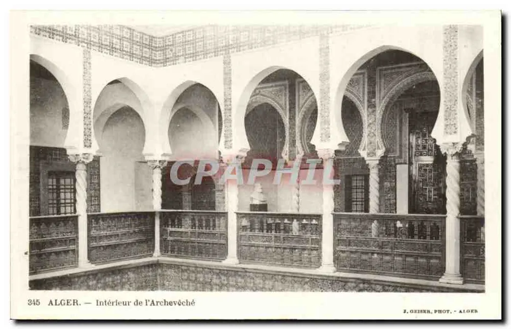 Argel — Interior da Arquiepiscopado — J. Griser, Fot. Argel - Frente