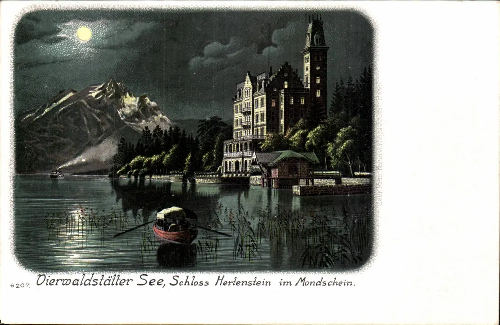 Dierwaldstätter See, Schloss Hertenstein im Mondlicht — Ausgabe Nr. 6207 - Vorderseite