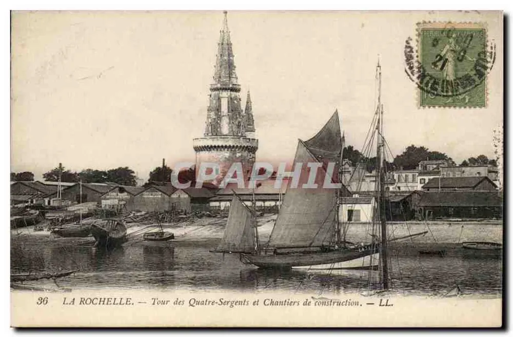 La Rochelle — Turm der Vier Sergeanten und Baustellen — LL. - Vorderseite