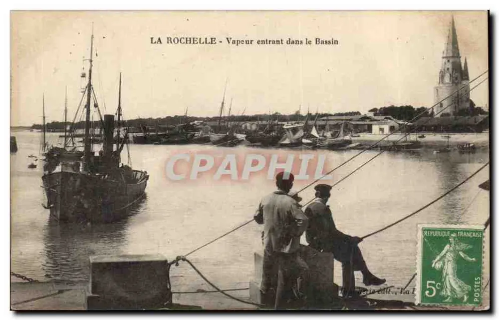 La Rochelle - Dampfschiff, das in den Hafen einläuft — unbekannter Verlag, Seriennummer nicht sichtbar - Vorderseite