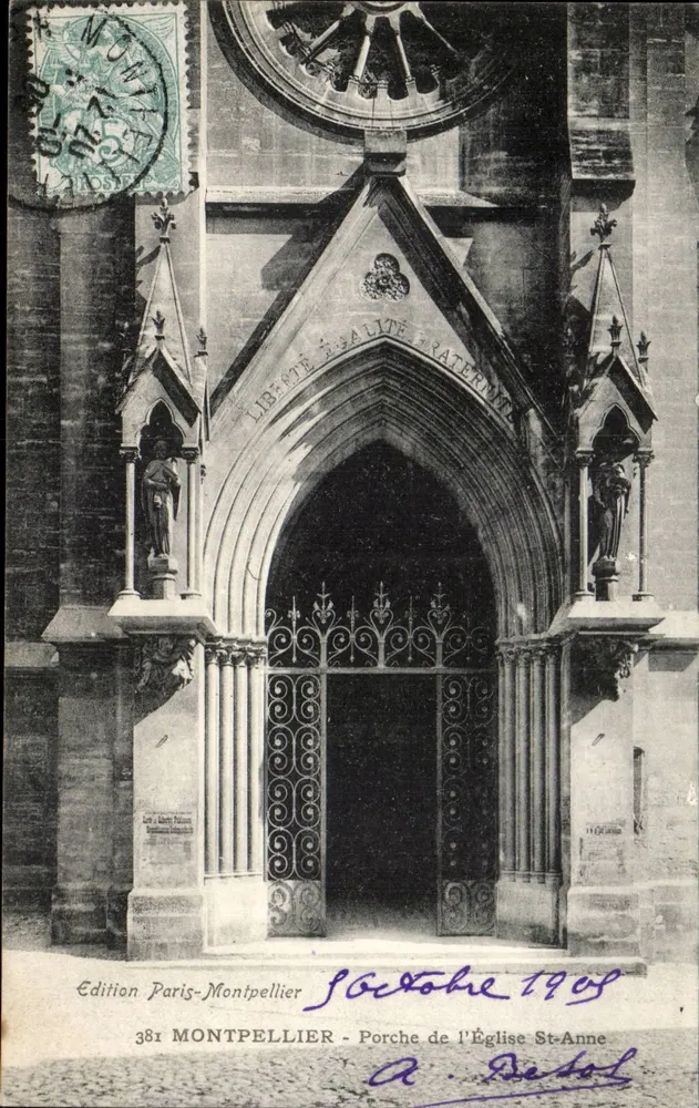 Portal der Kirche Sainte-Anne — Montpellier — Edition Paris-Montpellier, Nr. 381 - Vorderseite