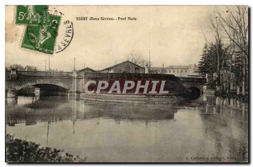 Niort (Deux-Sèvres) - Pont Main — E. Cottereau, editor, Niort - Frente