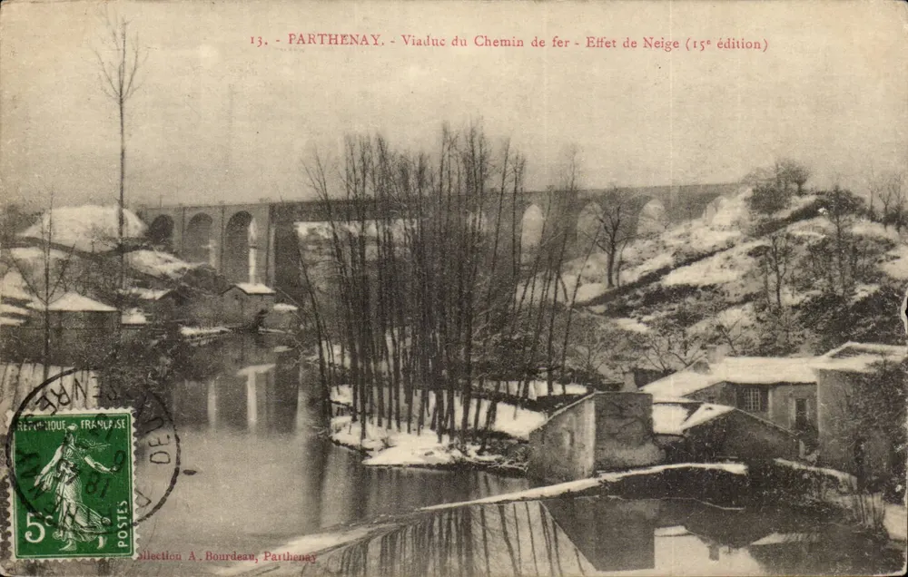 Parthenay — Eisenbahnviadukt — Schneeeffekt (15. Ausgabe) - Vorderseite