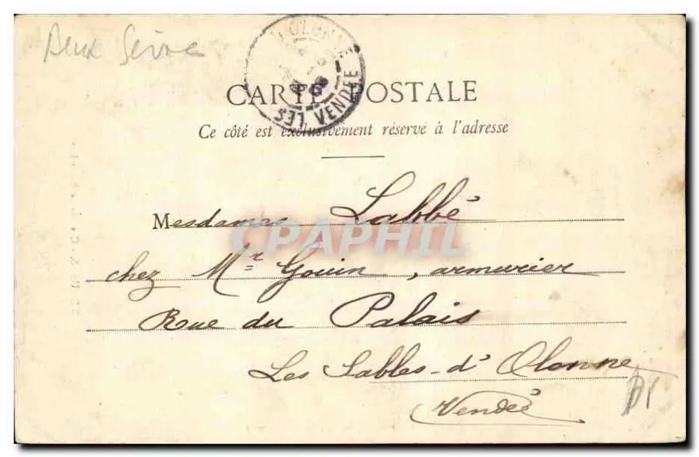 Cascata de Pommiers — Thouars — Fot. Lastandès - Ed. Vve Delaharre - Verso