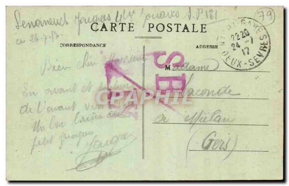Niort — Die Brücken Main und die Kirche St Étienne — Verlag Schalérico, n°75 - Rückseite