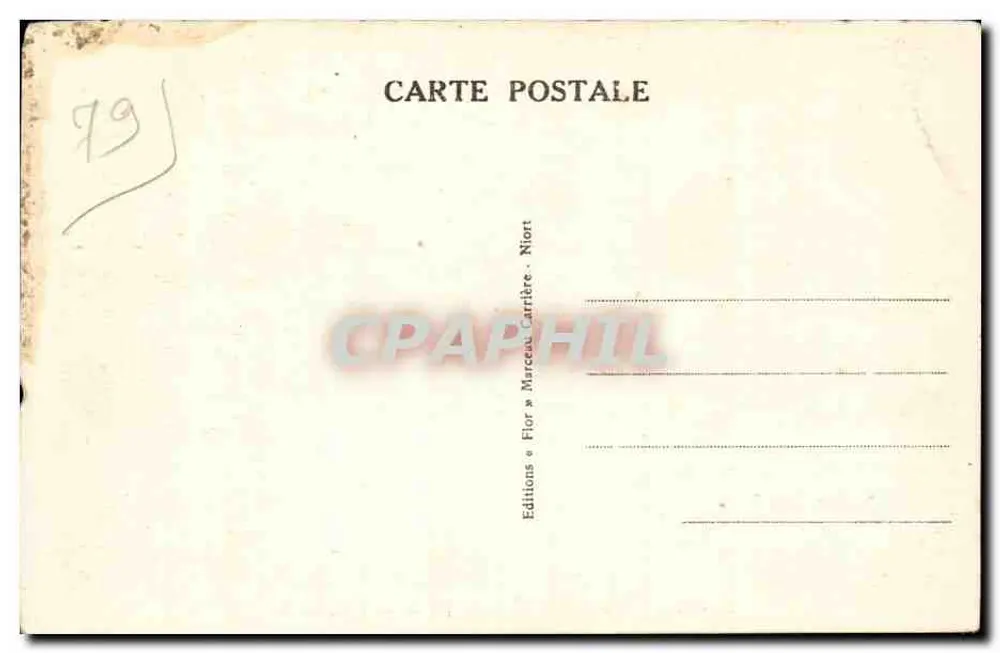 Niort (Deux-Sèvres) — Blick auf den Donjon von den alten Brücken — Editions Flor & Marcel Carrière - Rückseite