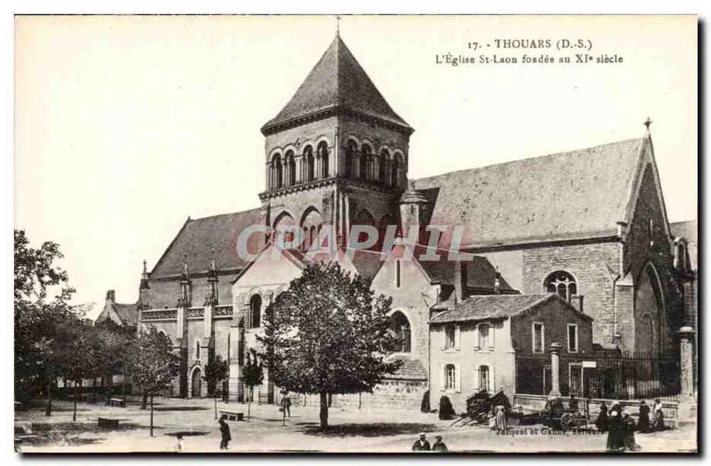Thouars (D.S.) — Die Kirche St-Laon, gegründet im 11. Jahrhundert — Jacquot et Ganne, Serie 17 - Vorderseite