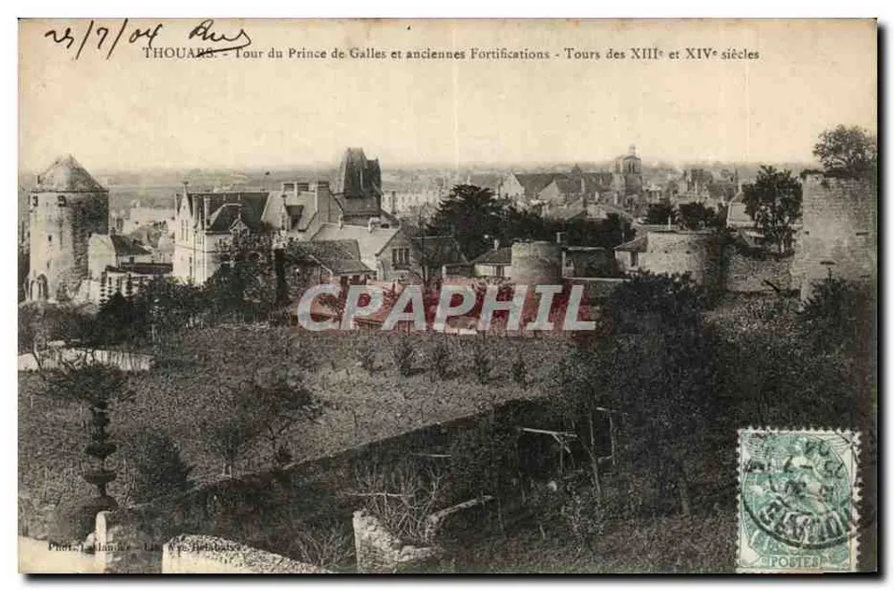 Thouars — Turm des Prinzen von Wales und alte Befestigungen — Türme aus dem 13. und 14. Jahrhundert — Foto. Lalande — L. W. Rieubalaise - Vorderseite