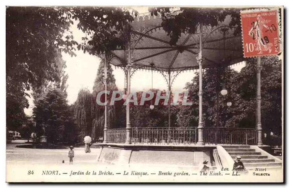Niort — Jardim da Brèche — O Kiosque — Editor Robert — Niort Selecta - Frente