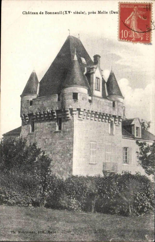 Castello di Bonneuil (XVe secolo), vicino a Melle (Deu) — Th. Montazeau, editore, Melle - Recto
