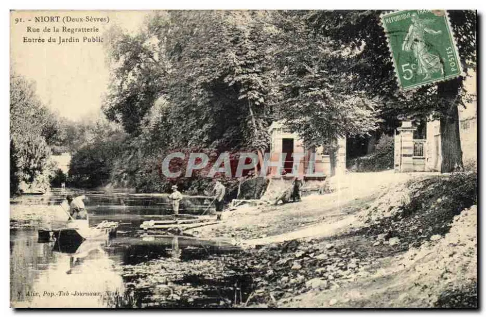Niort (Deux-Sèvres) — Eingang zum öffentlichen Garten — Rue de la Regratterie — Verlag Alice, Pop. Tab. Journouaux, Nr. 91 - Vorderseite