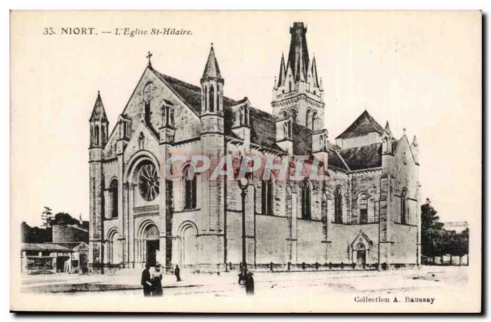 Niort — A Igreja de São Hilário — Coleção A. Baussay - Frente