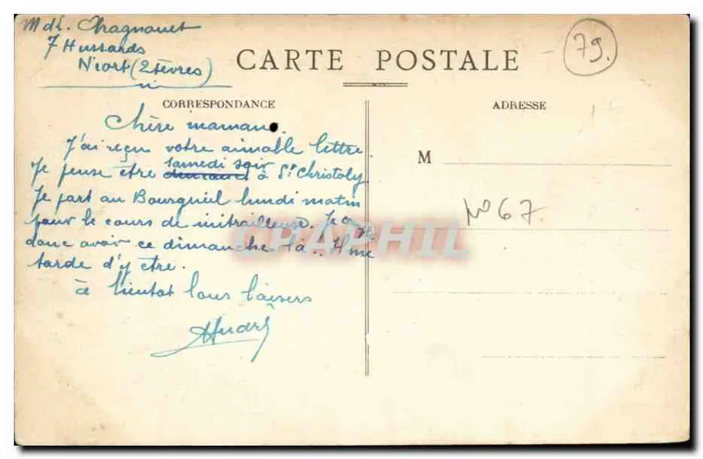 Niort e seus arredores — O Hotel de Ville de Niort — Coleção Max Manard, n°47 - Verso