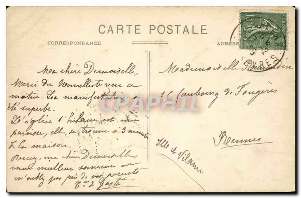 Niort — A Igreja de São Hilário — Coleção Max Ménard n°219 - Verso