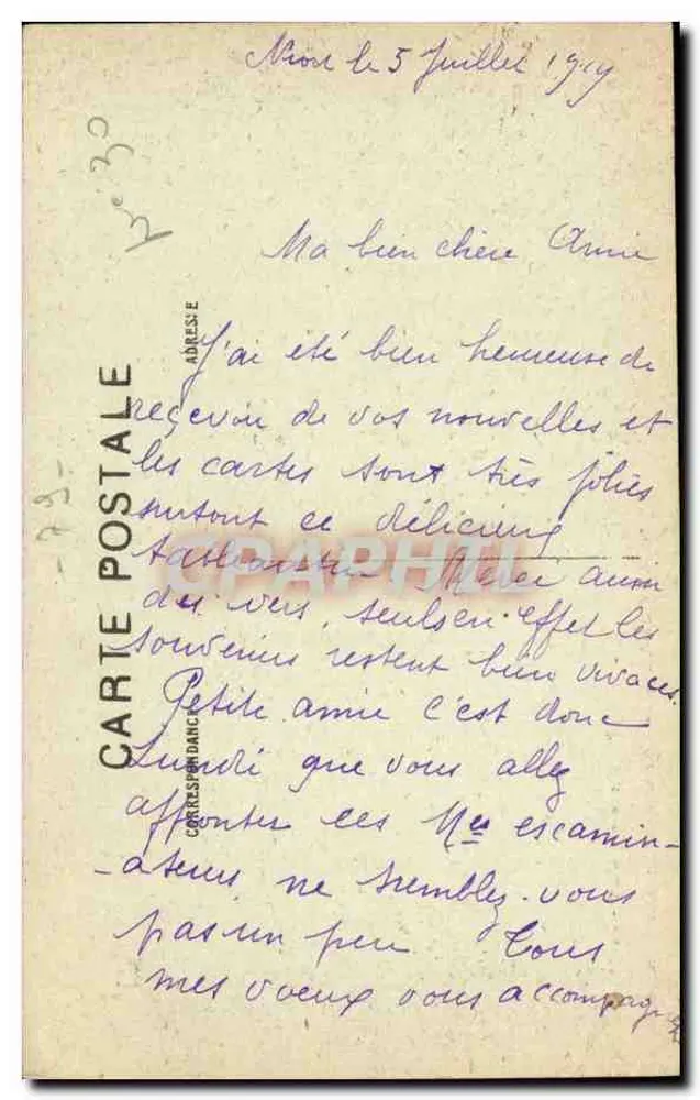 Niort (Deux-Sèvres) — Unterer Gang im Brèche-Garten — N. Alix, Papier-Druck-Zeitung, Niort - Rückseite