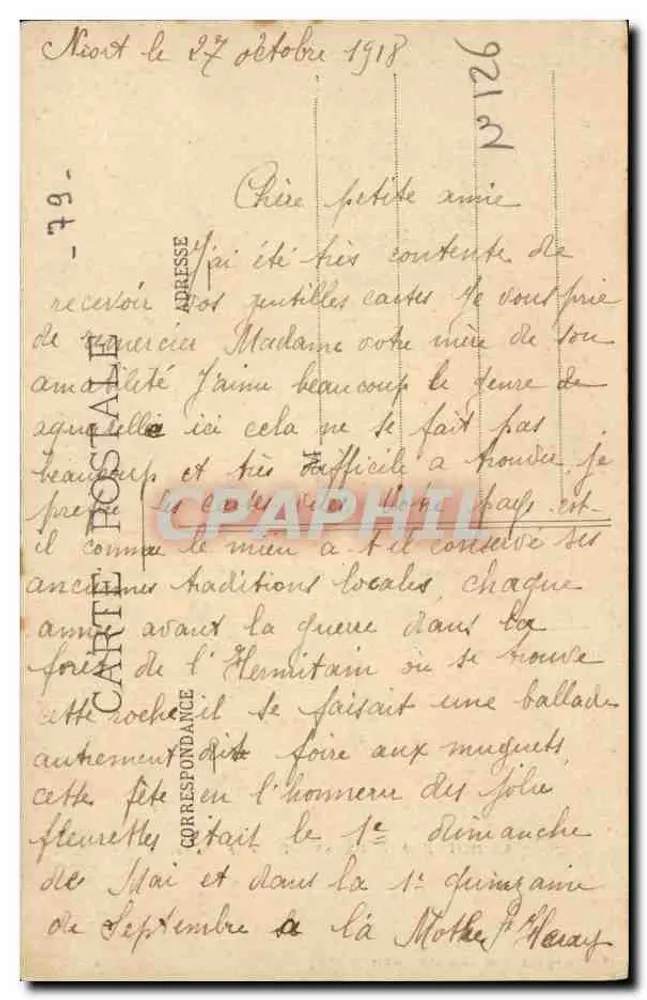 La Mothe-Saint-Héray - A Dama de Chambrille — Imp. Lib. Gulttet - Verso
