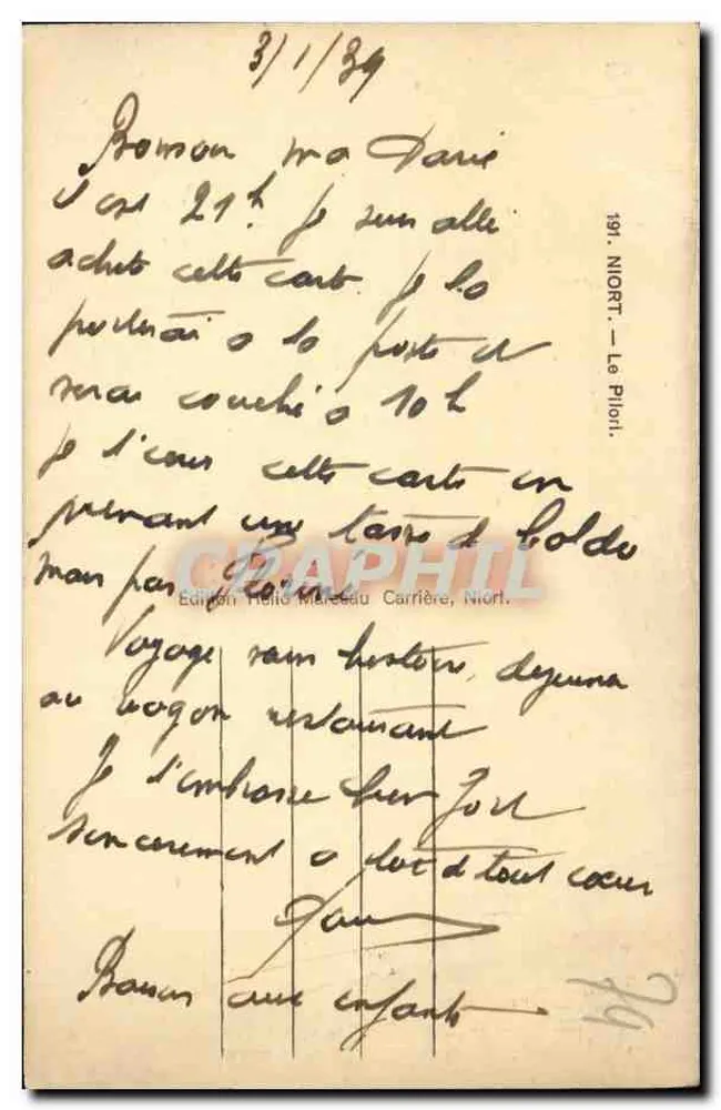 A prefeitura de Niort — editor Flor, n° 191 - Verso