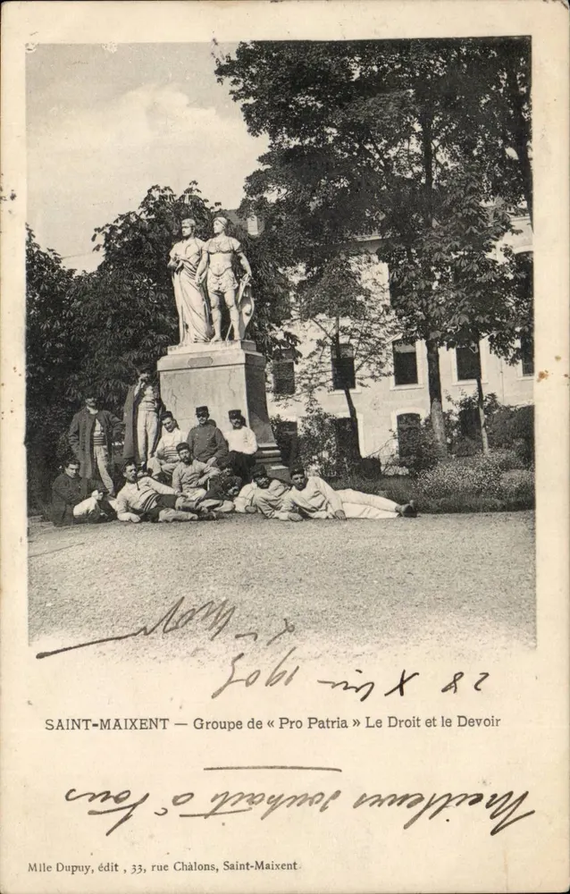 Saint-Maixent — Gruppe von « Pro Patria » Das Recht und die Pflicht — Mille Dupuy, Verlag, 33, Châlons Straße, Saint-Maixent - Vorderseite