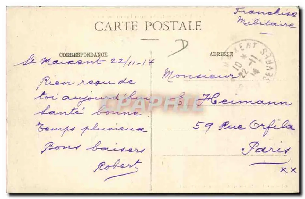 Saint-Maixent - A Estátua de Denfert-Rochereau — Coleção Galeries Parisiennes, Cliché Gui-Lard - Verso