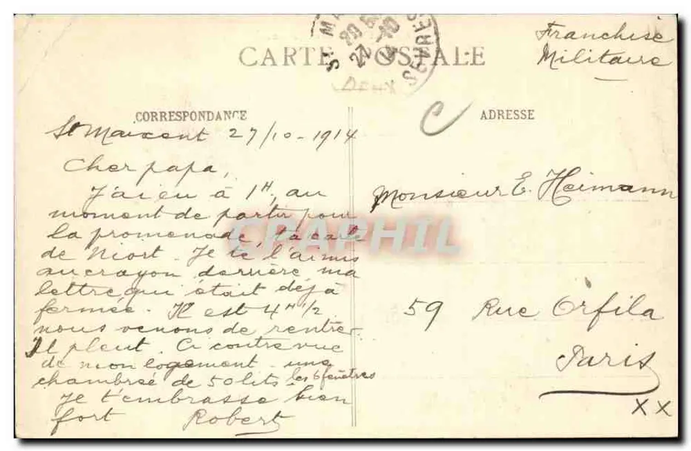 St-Maixent - Cour Saragosse — Gandin, edição n°123 - Verso