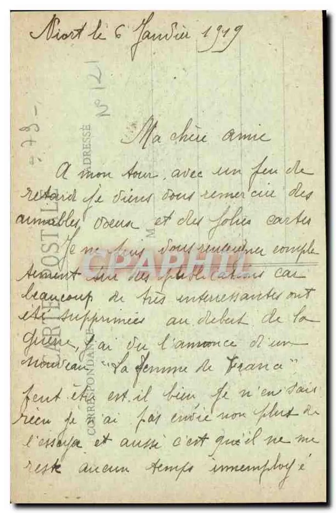 Ruínas da Abadia dos Châteliers — Ao redor de Saint-Maixent — Coleção E. Blanchon - Verso