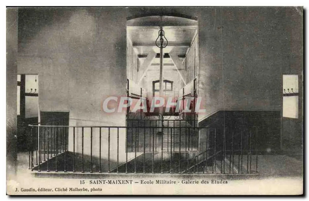 Saint-Maixent — Militärschule — Galerie der Studien — J. Gaudin, Verlag. Malherbe Cliché, Foto - Vorderseite