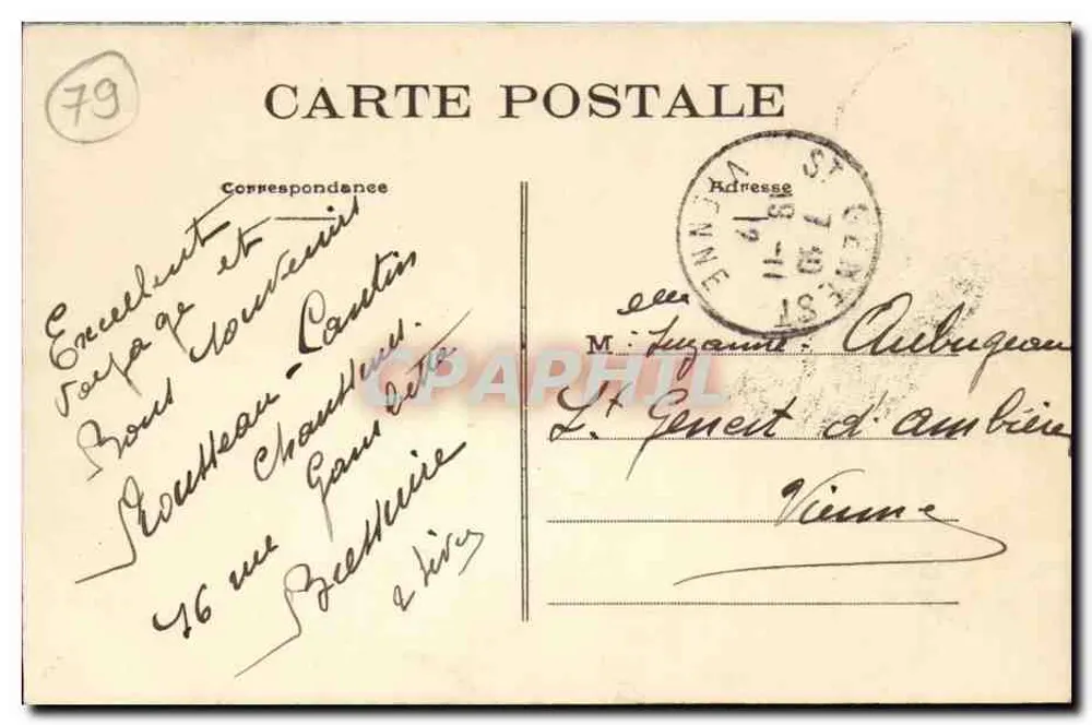 Bressuire (D.-S.) - Promenade e Piazza San Giacomo — Fototipia VASSELLIER, Nantes, n° 3148 - Verso