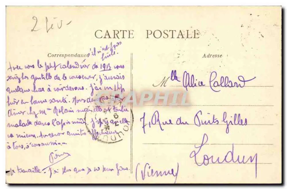 Parthenay - Der Thouet unter dem Pont-Neuf — E. Cordier, Verleger, Parthenay - Rückseite