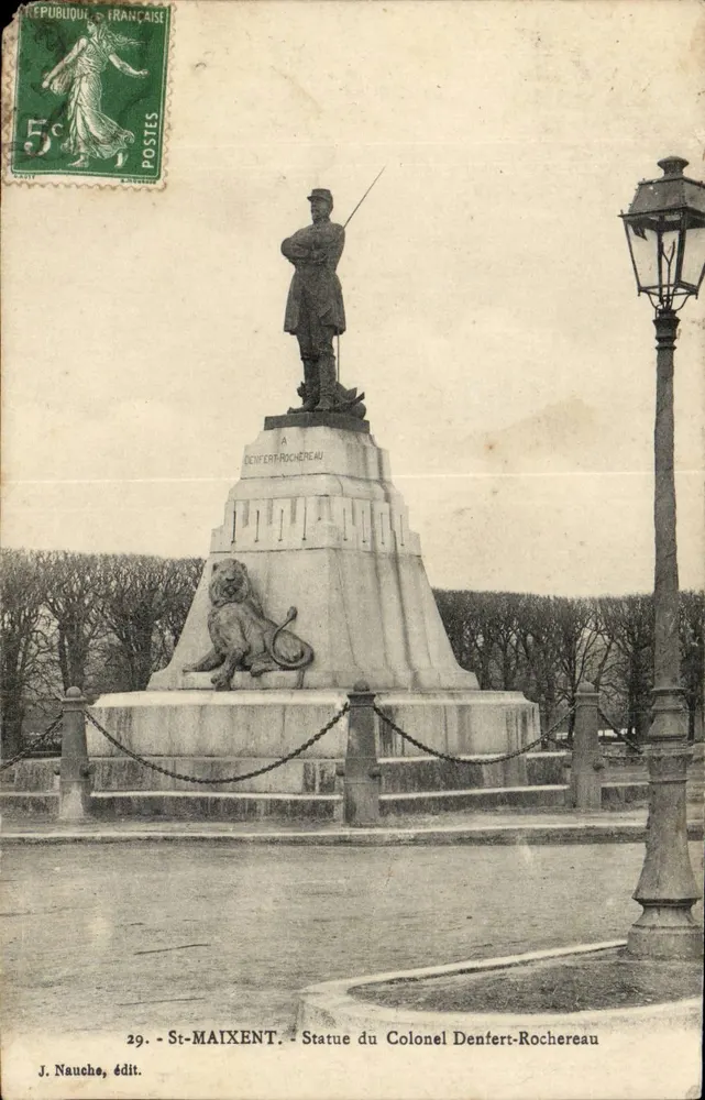 St-Maixent - Estátua do Coronel Denfert-Rochereau — J. Nauche, edição n°29 - Frente