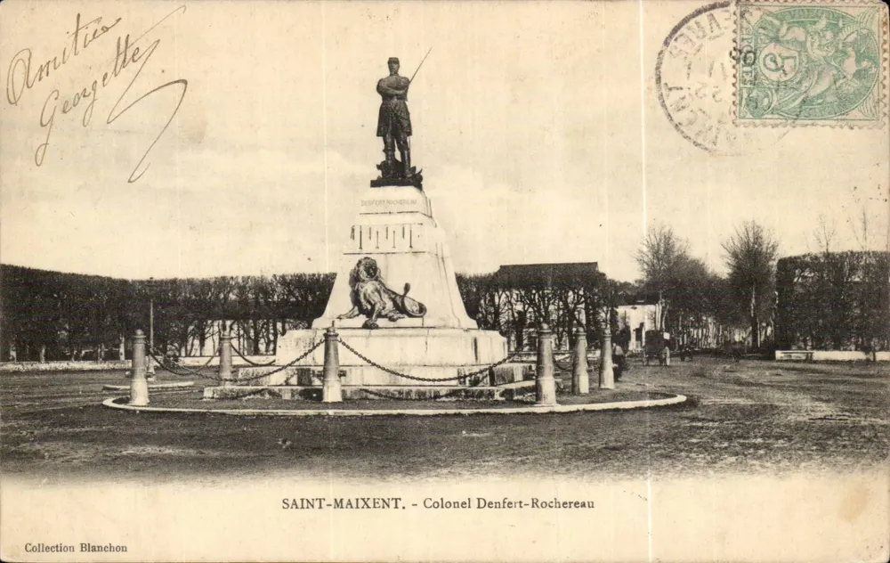 Saint-Maixent — Monumento ao Coronel Denfert-Rochereau — Coleção Blanchemon - Frente