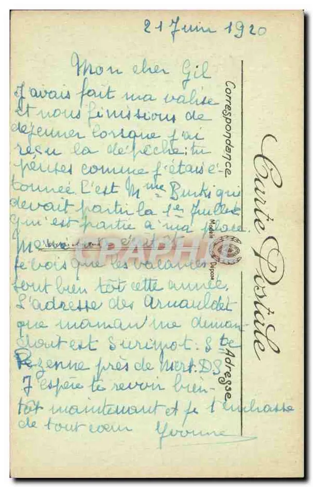 Envio de Niort — Ruínas do Castelo Salbart — LL - Verso