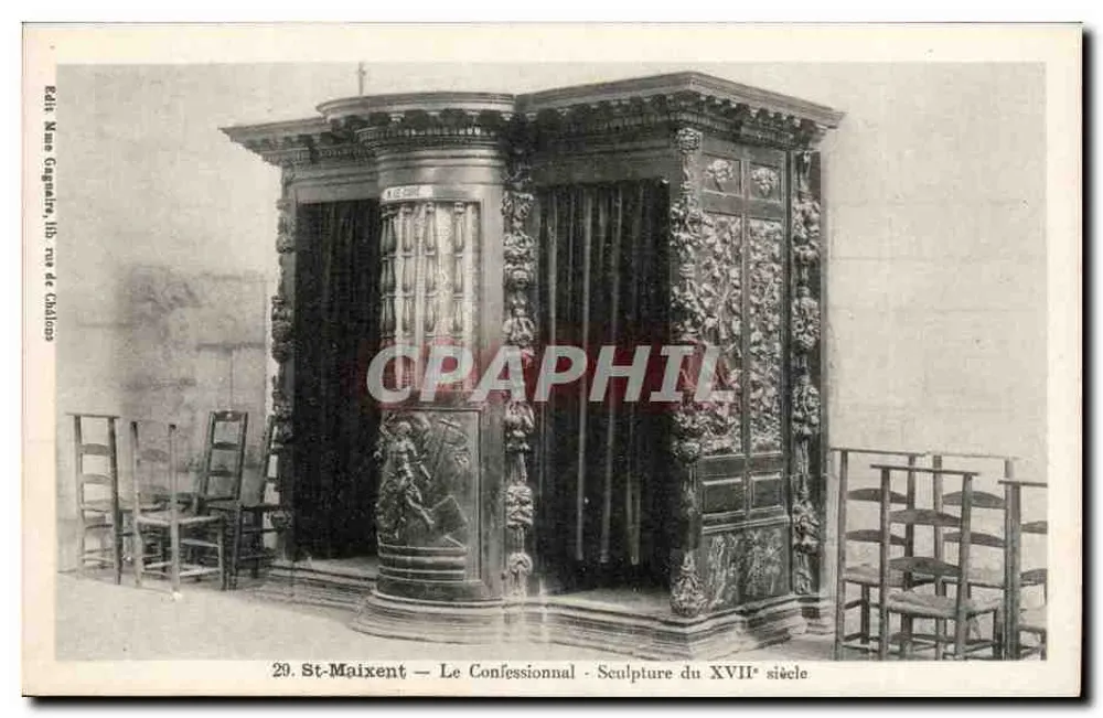 St-Maixent — Der Beichtstuhl — Skulptur des 17. Jahrhunderts - Vorderseite