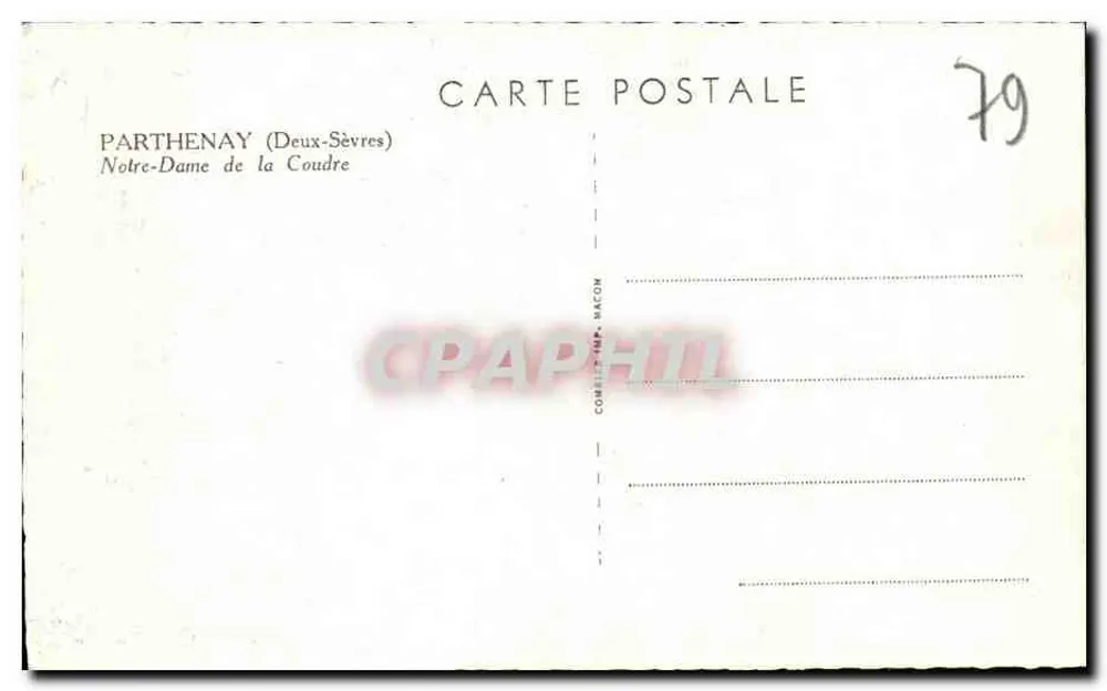Notre-Dame de la Coudre — Parthenay (Deux-Sèvres) — Comité Imp. Macon - Achterkant