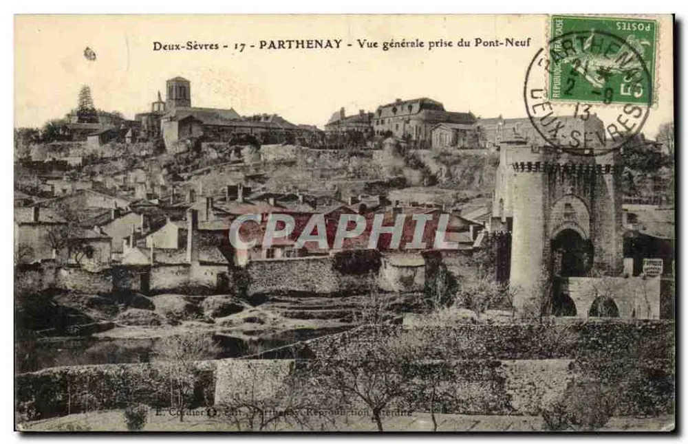Deux-Sèvres - 17 - PARTHENAY - Allgemeiner Blick vom Pont-Neuf — E. Céardier, Athénaïs Verlag, Reproduktion verboten - Vorderseite