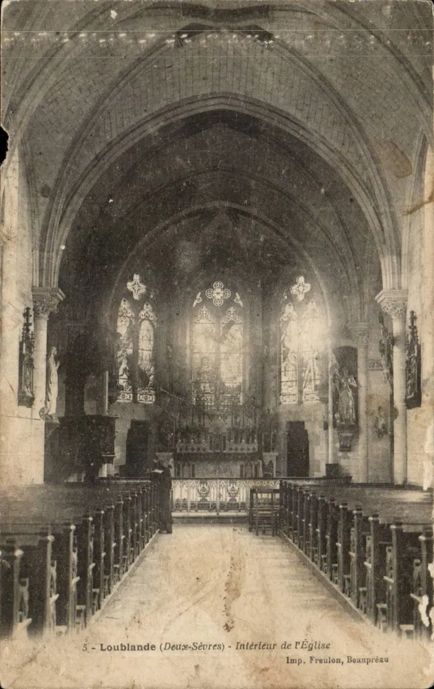 Loublande (Deux-Sèvres) - Binnenkant van de Kerk — Imp. Freulon, Beaupréau - Voorkant