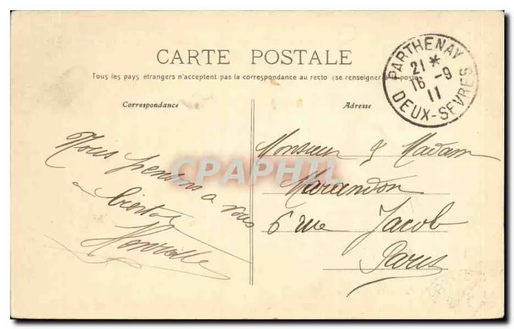 Parthenay — Tor zur Saint-Jacques und Brücke über den Thouet — Ausgabe P. P. P. (Deux-Sèvres) - Rückseite