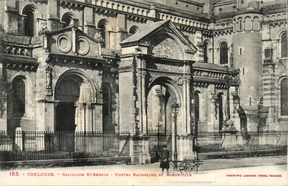 Toulouse - Basilique Saint-Sernin - Türen Bachelier und Miégeville — Phototypie Labouche Frères, Toulouse - Vorderseite