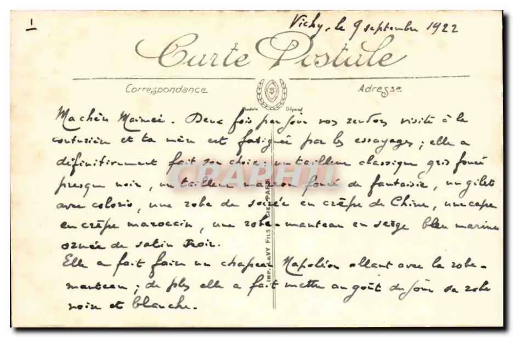 Clermont-Ferrand — Der Lecocq-Garten und die Universität — G. J. - Rückseite