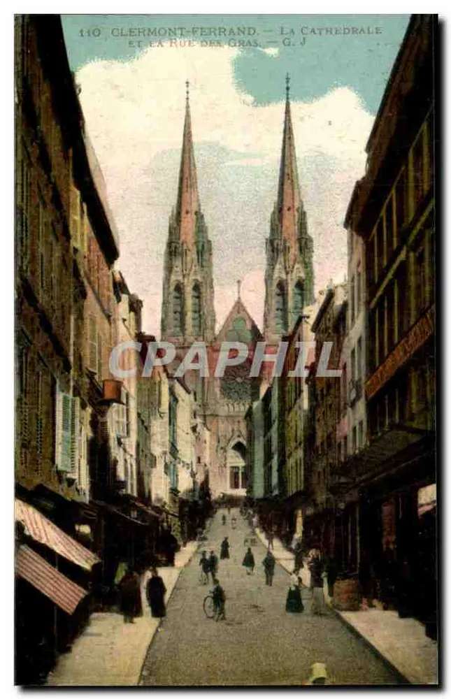 Clermont-Ferrand — Die Kathedrale und die Rue des Gras — G.J. - Vorderseite