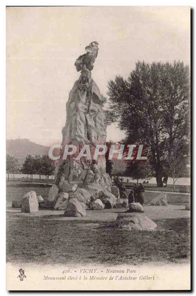 Vichy - Nieuwe Tuin - Monument opgericht in Herinnering aan de Vlieger Gilbert - Voorkant
