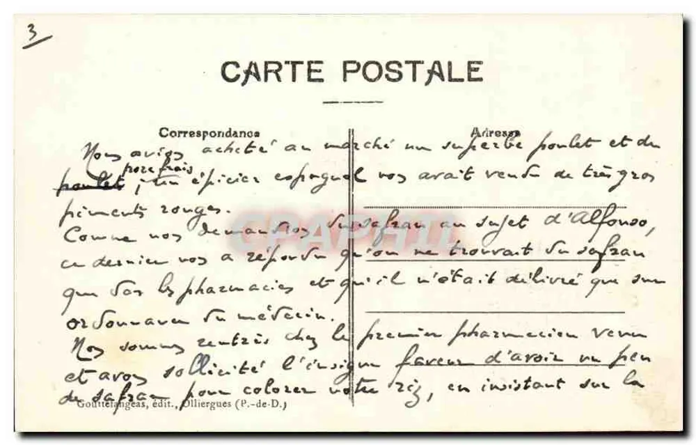 Thiers — Gorges de la Durolle, Panorama über den Creux-da-l'Enfer — Verlag Gouintheanges, Dilliergues (P.-de-D.) - Rückseite