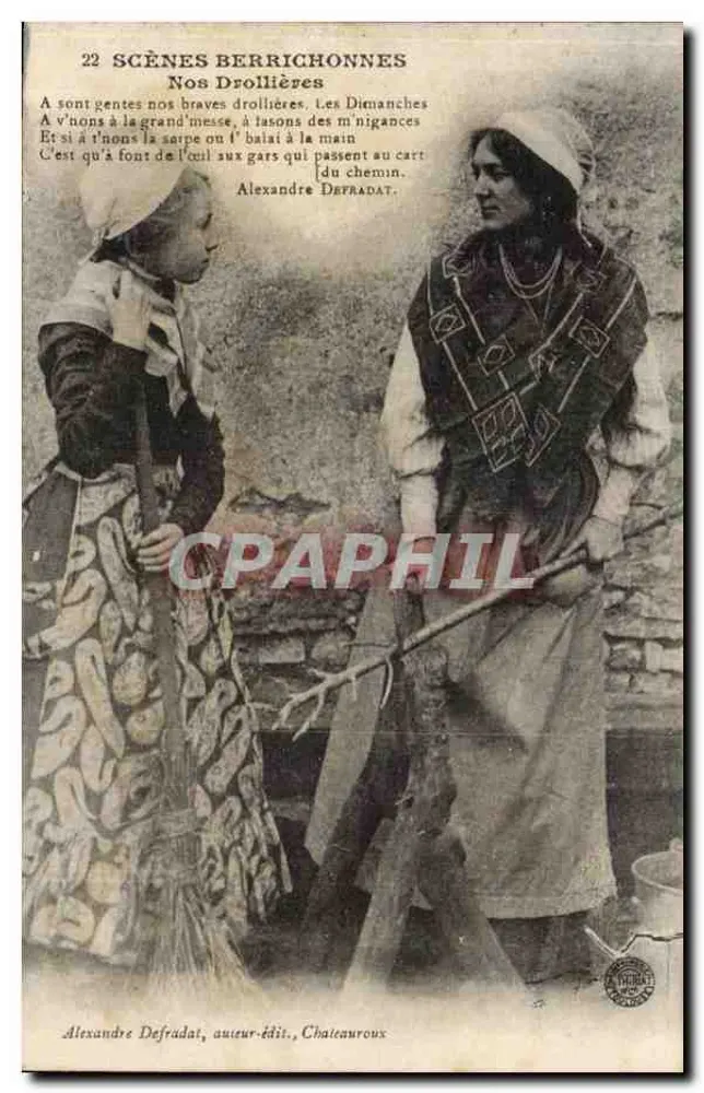 Cenas Berrichonnes — Nossas Drollières — Alexandre Defradat, autor-editor, Châteauroux - Frente